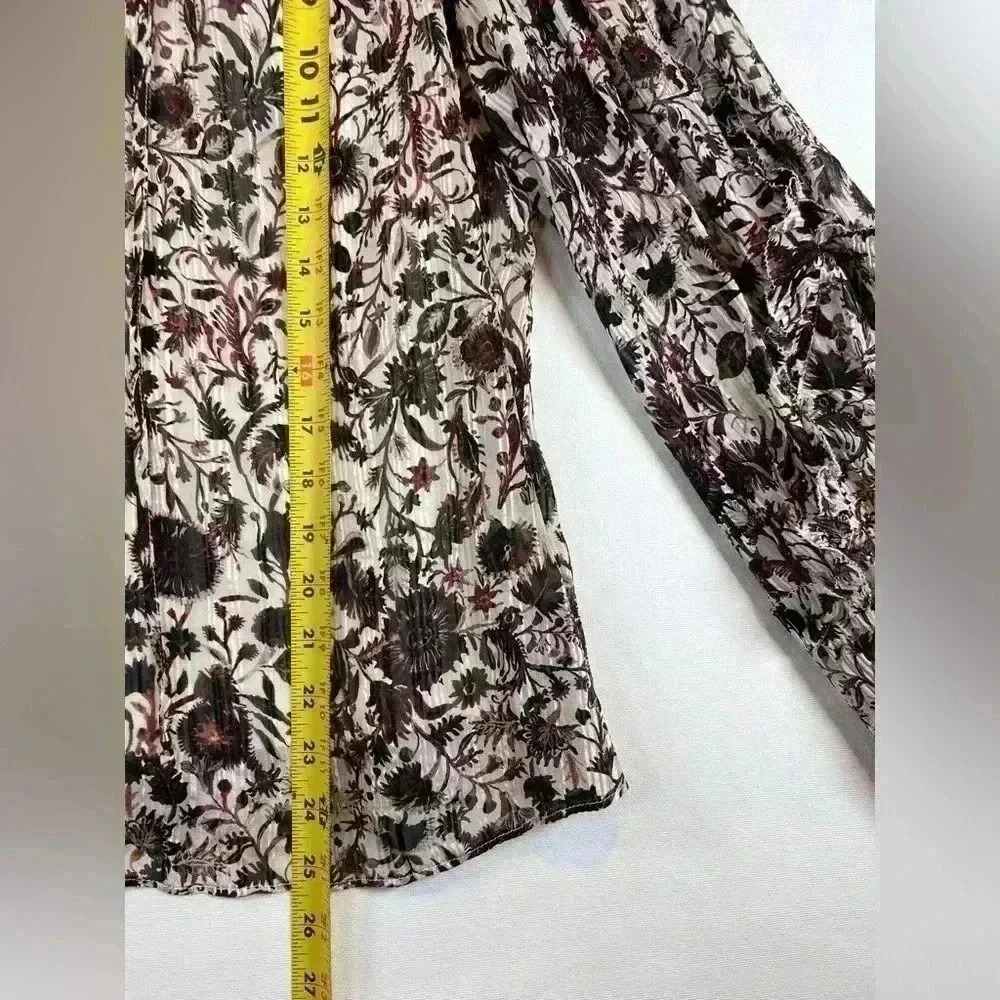 Marie Oliver Haley silk blend blouse size 1 (large)Ember Harvest ruffle flowy - Picture 5 of 9